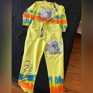 Colorful Men Joggers Set with Money Print